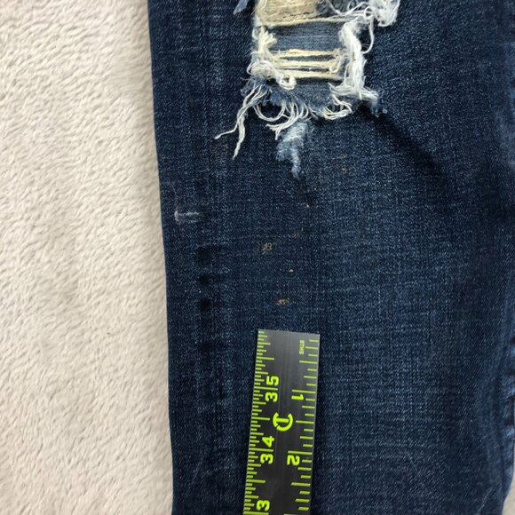 American Eagle Outfitters Womens Jeans Size 2 Artist Crop Destroyed Stretch Blue - Picture 11 of 16